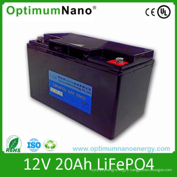 Batterie au lithium d&#39;UPS de la vie de cycle profond 12V 20ah